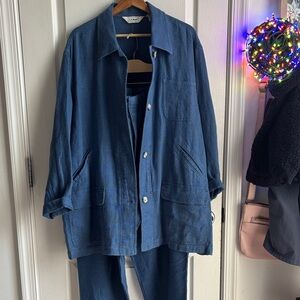 L.L. Bean Linen Blazer and Pants Set XL